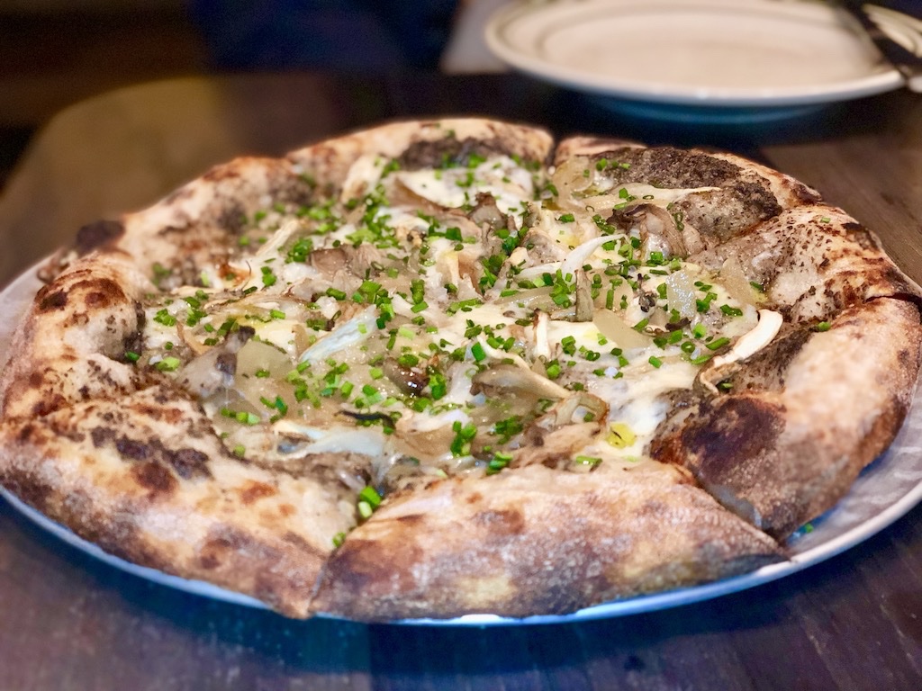 Mushroom pizza at Middle Brow