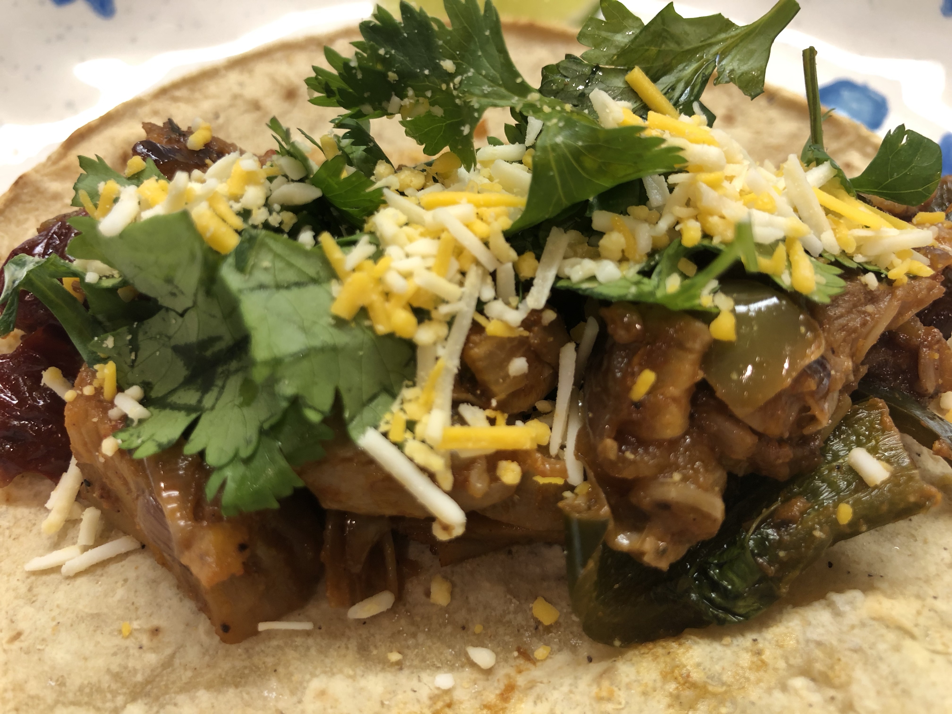 Finished tasty jackfruit fajitas taco!