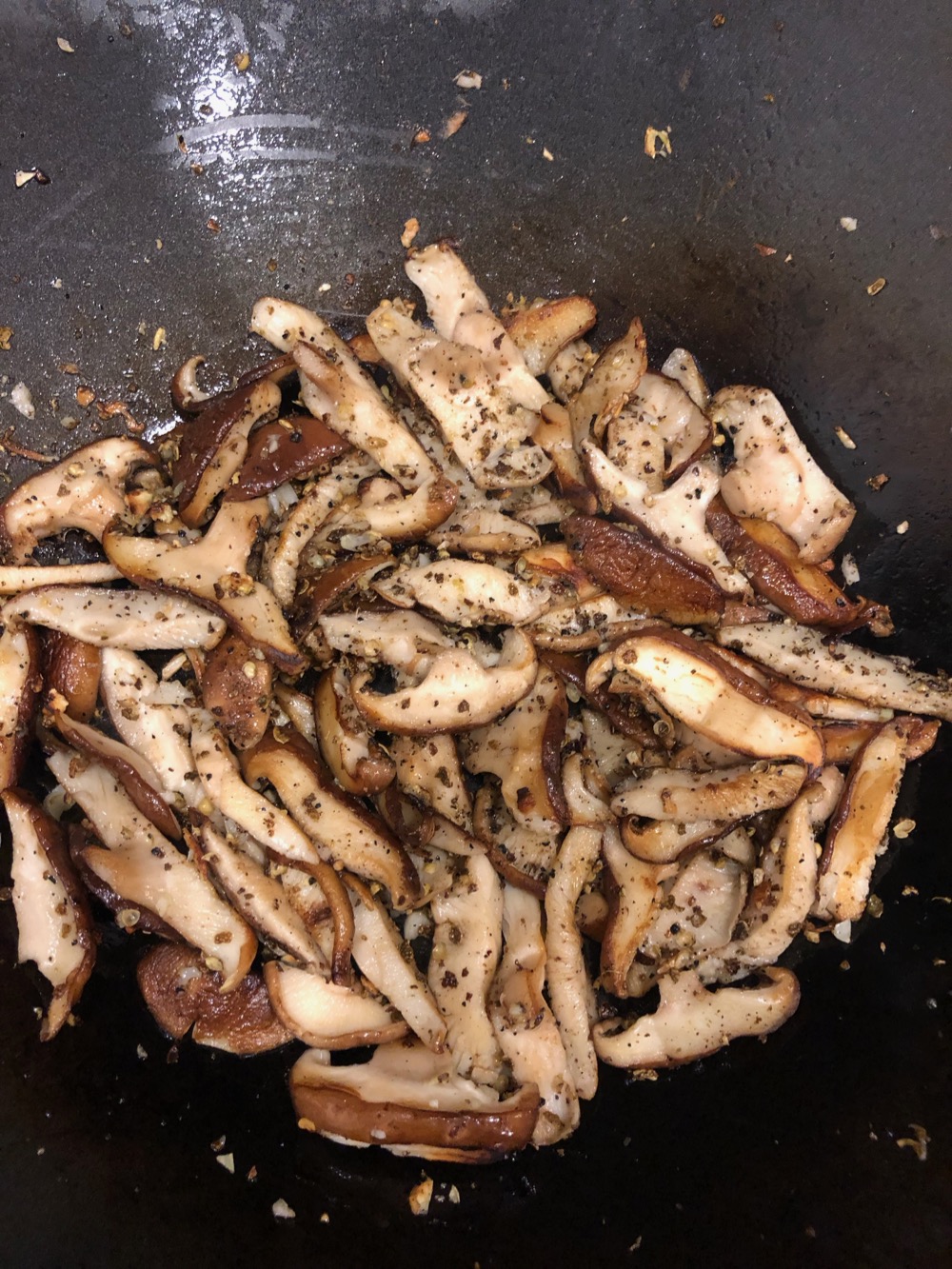 Shiitake mushrooms with peppercorn