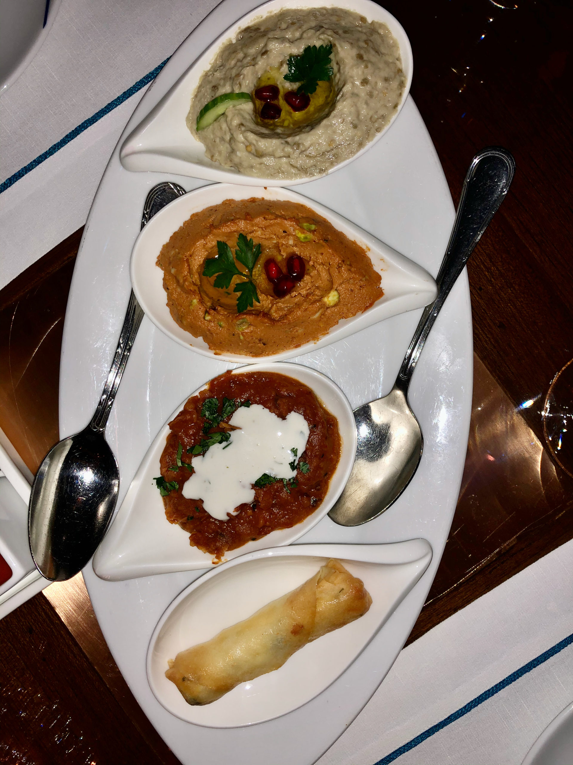 The assortment of dips